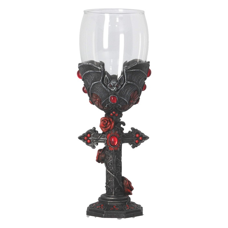 Nemesis Now B4479N9 Carpe Noctem Goblet 20cm, Resin w. Stainless
