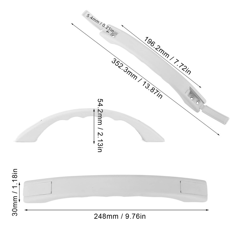 Trolley handle caravan 248 mm handle plastic with cover caps,