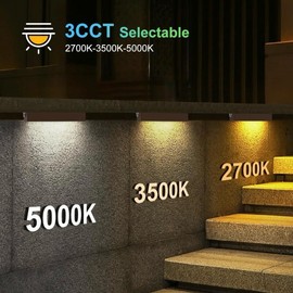 6 Pack Hardscape Lighting, 6.8 Inch 2W Retaining Wall Light, Low Voltage Step Lights Outdoor, 12V Outdoor Step Lights, 3CCT Selectable 2700K-5000K, IP65 Waterproof Hardscape Paver Light