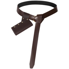 DOARLUO Medieval Leather Sword Dagger Frog Holster Universal Rapier Broadsword and Cutlass Accessory Rapier Knight Sword Belt (Belt+Frog Dark Coffee-Left Hand)