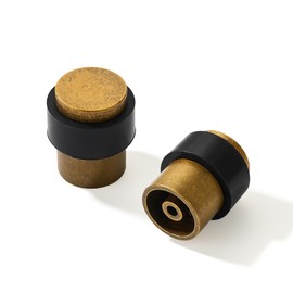 KHTUMEWARE 10 Pack 1-1/2 in Floor Door Stopper,Antique Brass Door Stop,Wall Protector Commercial Door Bumper Wedge Decorative Cylindrical Install Door stoppers on The Floor