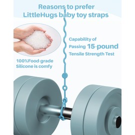 LittleHugs Toy Straps for Baby, Adjustable Toy Holder for Stroller Accessories, Silicone Tether Pacifier Clip, No Throw Travel Essential Leash for High Chair, Car Seat (boy-4 Pack)