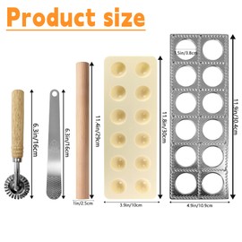 Ravioli Maker Mold Press Set Include 12 Holes Ravioli Maker Press with Pasta Mold Ravioli Tray Ravioli Stamp Maker Cutter Wood Rolling Pin and Filling Spoon Pasta Making Tools Pelmeni Mold