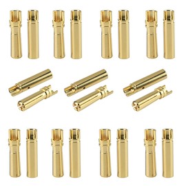 20 Pairs Amass 4.0mm 4mm Gold Banana Bullet Connector Plug Male Female for RC Battery ESC Motor