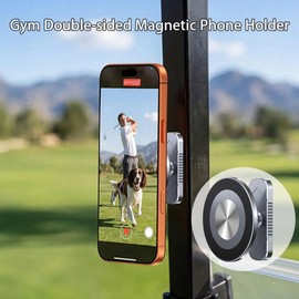 Magnetic Phone Holder for Golf Carts & Metal Surfaces – 360° Rotating Plastic Mount for Hands-Free Viewing at Home or Gym