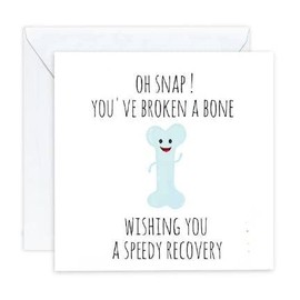 broken bone Card get well soon hope you are feeling better (and envelope) arm leg collar hip etc
