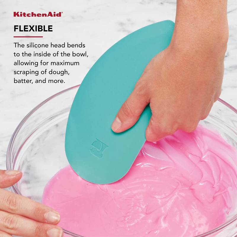 KitchenAid Gourmet Bowl Scraper, Set of 2, Aqua Sky and