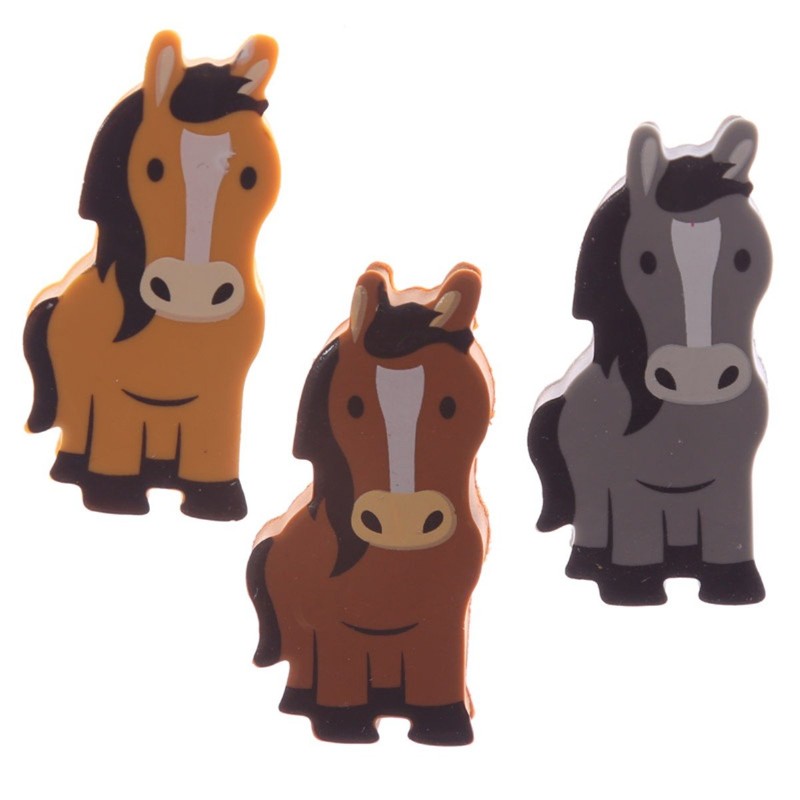 Kids Pony Design Eraser Set