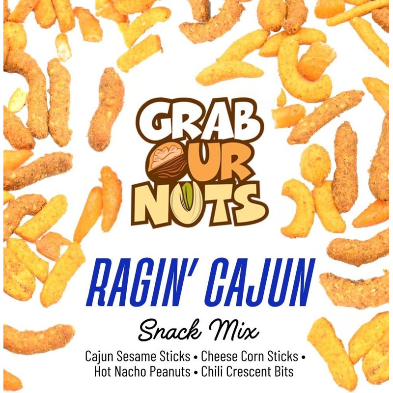 Grab Our Nuts Ragin' Cajun Snack Mix 32 Ounce Jar:
