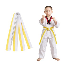 COYUN 1 x 280 cm White and Yellow Taekwondo Belt, Judo Belt, Judo Karate Belt, Martial Arts Karate, Judo Taekwondo Belts, Professional Karate Aikido Belt for Children, Adults, Martial Arts Belt