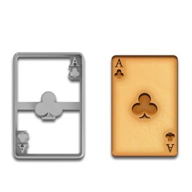 Poker Card Cookie Cutter - Ace of Clubs Design (4x2.6"), Casino & Poker Night Baking Tool