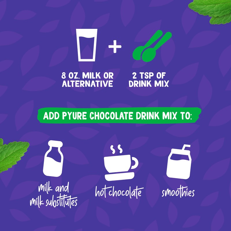 Pyure Organic Sugar Free Chocolate Drink Mix | Low Carb