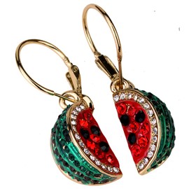 Angel Jewelry Women's Crystal Watermelon Dangle Earrings …