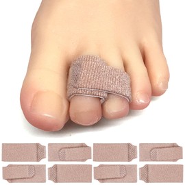 ZenToes ZenToes Reusable Fabric Buddy Wraps for Broken Toes, Hammertoe Straightener, 8 Count (Original, Beige)