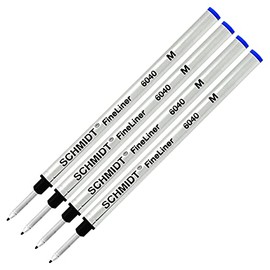 Schmidt: 6040 Fineliner Rollerball Refill, Blue Ink, Pack of 4.