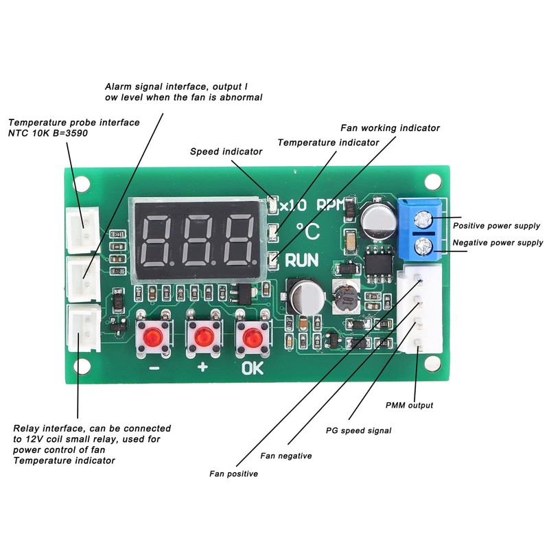 PWM Fan Controller, Fan Temperature Control Controller Electronic Temperature Control