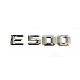 One Pc 2007-2013 Plastic E500 E 500 Letter Rear Trunk Emblem Badge Numbers Decal Nameplate Sticker (Silver)