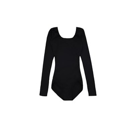 Capezio Big Girls' Team Basic Long Sleeve Leotard, Black, Large (10 -12)