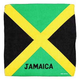 Motique Accessories Large Cotton Bandanas - Jamaica Flag- Green Yellow Black (Jamaican Flag Bandana)