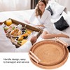 2PCS Hand Woven Rattan Tray Round Serving Tray Tea Fruit