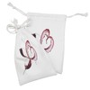 Ambesonne Wine Fabric Pouch Set of 2, Heart Shape Spilling