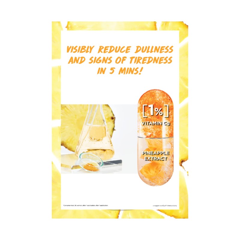 Garnier Skinactive Tissue Mask Ampoule, 1% Vitamin Cg X Pineapple,