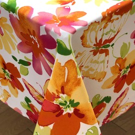 CAIT CHAPMAN HOME Collection Primavera Verano Impreso Fácil Cuidado Resistente a las Manchas Mantel de tela con cuentas (152,4 x 304,8 cm, Rectángulo, Jardín de Primavera)