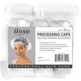 Annie - 100 tapas de procesamiento extra grandes transparentes, 1 paquete