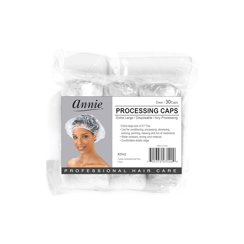 Annie - 100 tapas de procesamiento extra grandes transparentes, 1