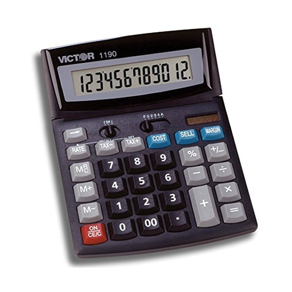 Victor 1190 Desktop Display Calculator, Black, 1" x 5.9" x 7.8"