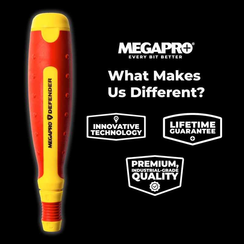 MEGAPRO® 6-in-1 Insulated Multi-bit Screwdriver | VDE Certified | 1000V