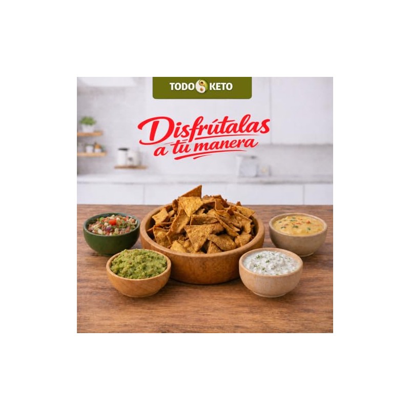 Totopos Keto Botana de Almendra 40 Piezas (Naturales) 125 gramos