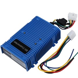 Huskey Golf Cart Voltage Step-Down Converter, Reduces 36V/48V to 12V 350W 30A DC Converter with Dual Power Supply,Compatible with Club Car,Yamaha and EZGO Golf Carts
