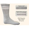 Men's Cotton Blend Striped Socks, Grey and White, 6/12 Pairs,