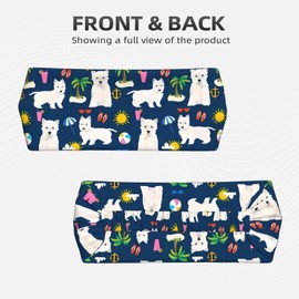 DSSWTP Westie Dogs Beach Summer Tropical Workout Headbands Fashion Sports Sweatbands Yoga for Fitness Athletic Non Slip Wicking Headscarf for Men Womens Girls Summer Accessories Elastic Bands