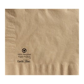 Hoffmaster 180435 Earth Wise Kraft Dinner Napkin, 2 Ply, 1/4 Fold, 17" x 17", Natural (Packs of 1200)