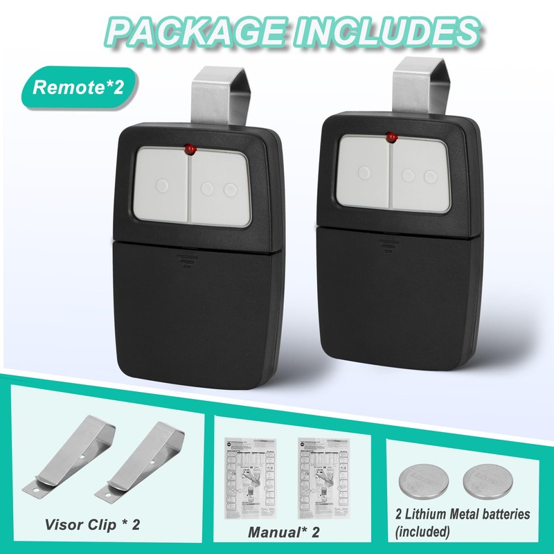 2 Garage Door Opener Remote,for Liftmaster Chamberlain Genie Linear Garage
