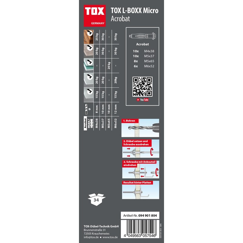 TOX L-BOXX 094901804 Micro Acrobat in Stackable and Clickable Sorting
