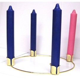 Church Advent Set (12" x 1 1/2" Candles with 14" Brass Advent Wreath) (#426)