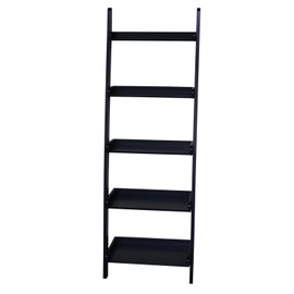 International Concepts 5 Tier Leaning Shelf, Black