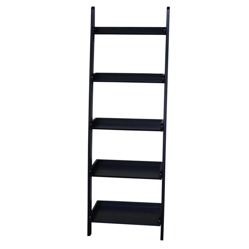 International Concepts 5 Tier Leaning Shelf, Black