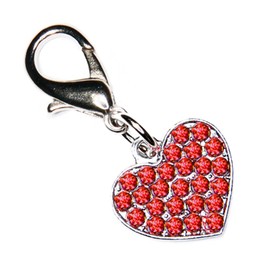 SKS Crystal Diamante Clip On Heart Charm