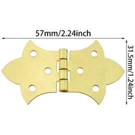 Heyous 10PCS Vintage Butterfly Hinge 2.24 Inchx1.22 Inch Gold Heavy Duty Gold Decorative Cabinet Hinge Fit Vintage Wooden Box Jewellery Box Toolbox and Cabinet