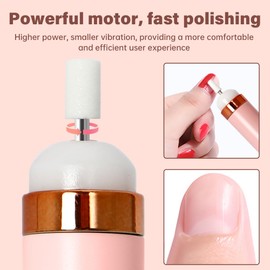 Electric Nail Files, 5 in 1 Nail Drill with LED Light, Portable Mini Manicure Pedicure Tool for Shaping and Grinding, Cordless Nail File for Acrylic and Gel Nails