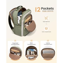 LOVEVOOK Backapck Womens Laptop Bags 15.6 Inch, Work Rucksack Ladies Backpacks for Women, Lightweight Computer Back Pack for Office School College Uni, Large Teacher Bag