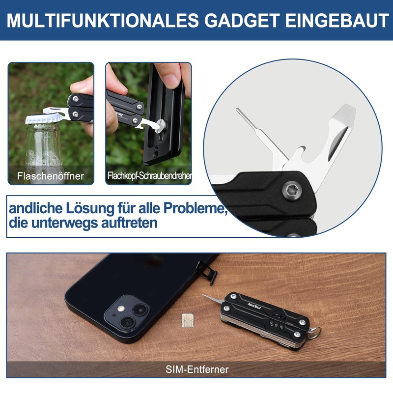 NexTool Multitool, 9 in 1 Mini Multitool with Needle Pliers,