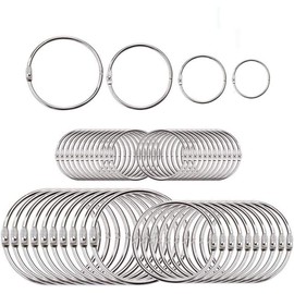 Loose Leaf Binder Rings-ONECES 50pcs Book Rings Assorted Sizes(Inner Diameter 1，1.3，1.5，2 inch）Keychain Rings for School,Classroom,Office (50 Pcs)
