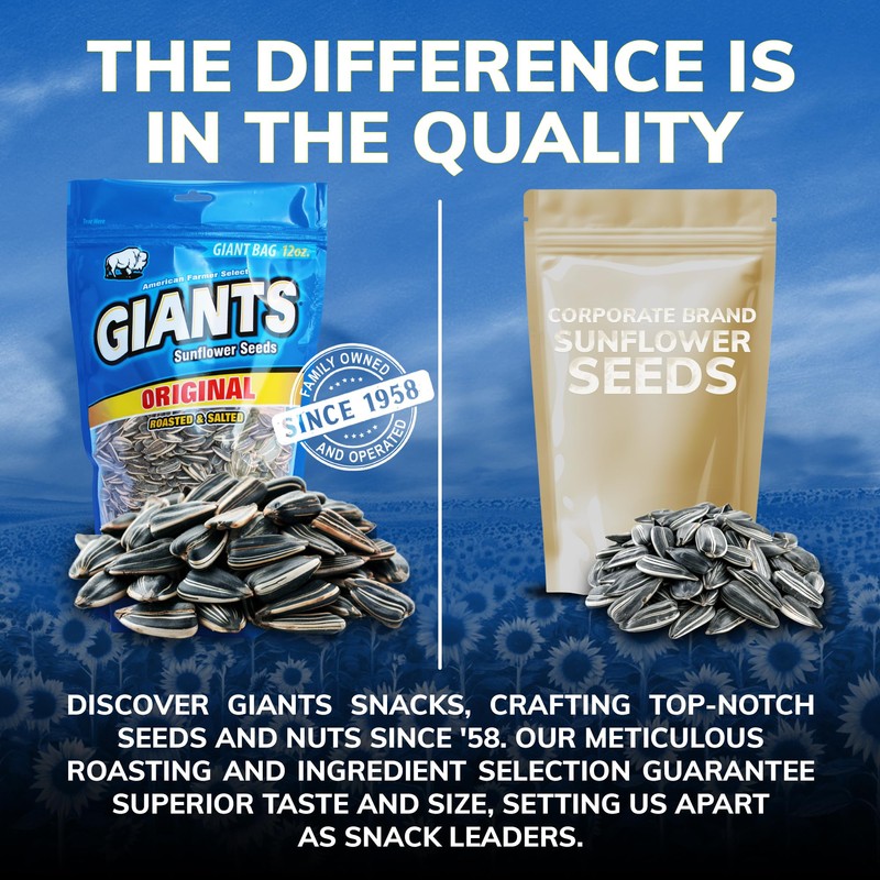 GIANTS Original Sunflower Seeds - Sunflower Seeds to Eat, Sunflower