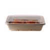 34oz Compostable Eco Friendly Container Trays with Clear Lids [100