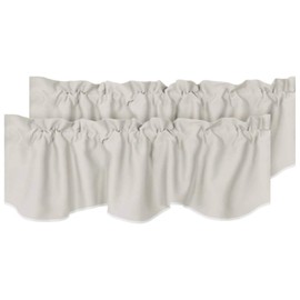 H.VERSAILTEX Room Darkening Blackout Window Curtain Valances for Living Room/Bedroom, 2 Pack, 52 inch x 18 inch, Solid Cream